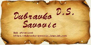 Dubravko Savović vizit kartica